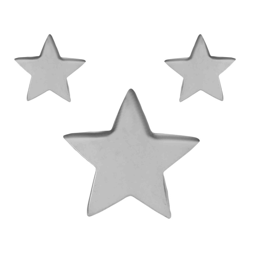 Conjunto de Plata 925 Placas de Estrellas Lisas